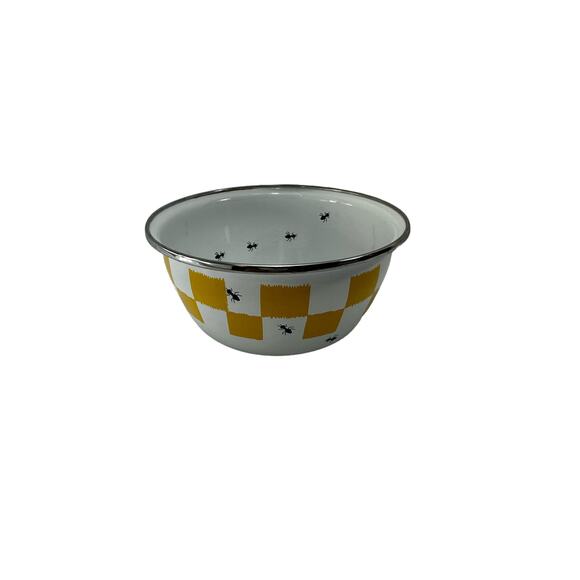 The Golden Rabbit II Joan Wilkes Gold Checkers & Ants‎ Enamelware Bowls Set of 3 - Picture 13 of 14